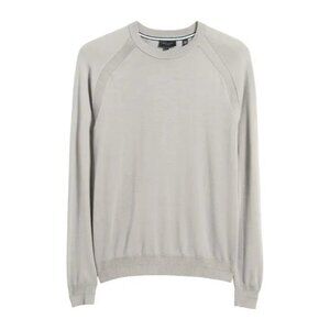 Ted Baker London Saddle Shoulder Grey Crew Neck Sweater Size 2